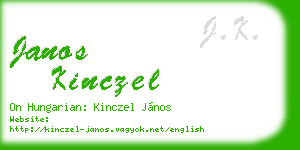 janos kinczel business card